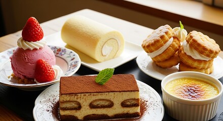 Arrangement of delectable desserts offers delightful visual treat