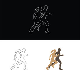 Fototapeta premium women running logo