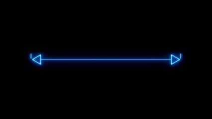 Neon Blue Play Button and Rewind Symbol on Black image