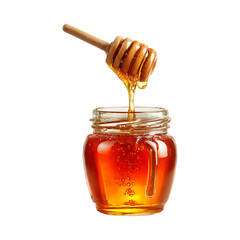 Honey Jar  Dipper Delicious Golden Honey Photo against transparent background