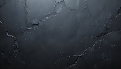 Panoramic Black Stone Concrete Texture Background with Dark Grey Anthracite Slate Backdrop for Modern Design