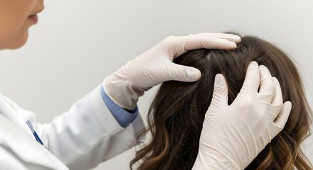 Dermatologist Examining Scalp – Professional Hair and Skin Health Check for Hair Loss, Dandruff, and Scalp Treatment | Medical Diagnosis and Trichology Consultation