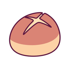 Cartoon style bakery doodle elements illustration