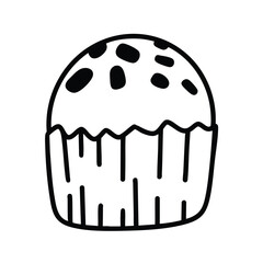 Cute bakery doodle lineart clipart isolated on white