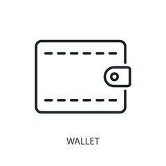 Wallet thin line vector icons.