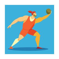 Athlete holding a ball in a dynamic pose male sport