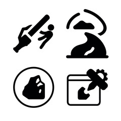 Iconic Representations Depicting Security Concerns, Environmental Issues, and Digital Data Manipulation with Powerful Visual Metaphors