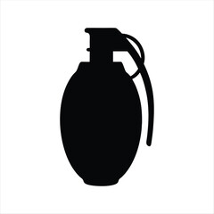 Obraz premium Silhouette of a hand grenade against a stark white background illustration