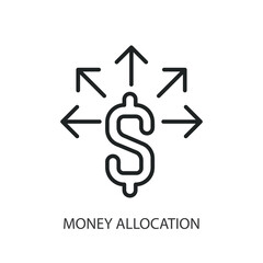 Money allocation thin line vector icons.