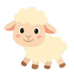 Fototapeta premium Cute Cartoon Lamb