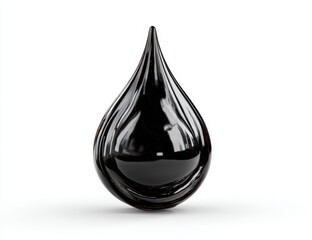 Elegant black glass droplet sculpture with smooth curves and reflective