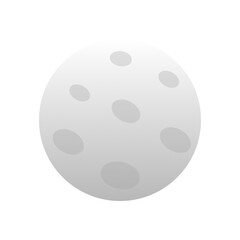 Full Moon Illustration with Soft White Glow and Cratered Surface on Transparent Background