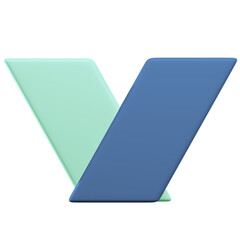 Geometric Arrangement Featuring Intersecting Pastel Green and Blue Shapes on Transparent Background