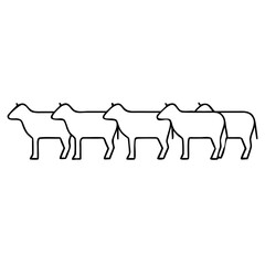 3d icon of a line of sheep, standing in a row, evokes a sense of pastoral calm and the simplicity of rural life