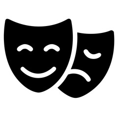 Illustration of comedy and tragedy masks, symbolizing the duality of human experience and the spectrum of emotions in dramatic arts