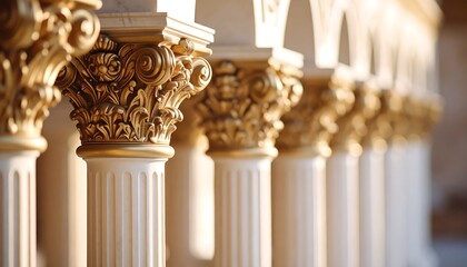 Naklejka premium Ornate Columns in a Row