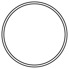 3d icon of a simple doublelined circle drawing, showcasing a basic geometric shape with clean, symmetrical lines and design