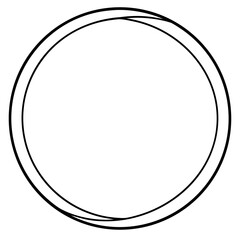 3d icon of a simple doublelined circle drawing, showcasing a basic geometric shape with clean, symmetrical lines and design