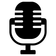 Illustration of a classic microphone, a timeless symbol of voice, communication, and the art of broadcasting and recording