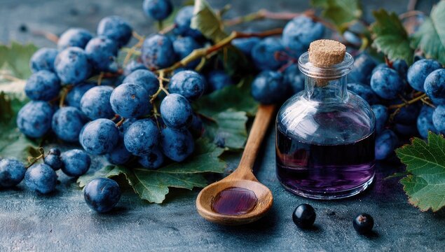 Dark grapes and purple elixir