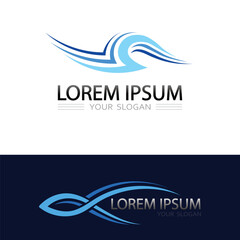 Elegant abstract wave water logo vector design symbol icon for professional identity