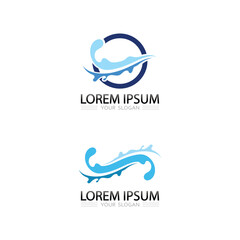 Professional modern water wave logo vector design icon for company branding identity