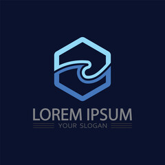 wave logo vector design symbol icon for branding business and company