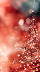 Sparkling Christmas tree illustration with shimmering lights and festive bokeh background, creating a magical holiday atmosphere for seasonal celebrations