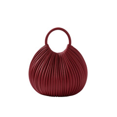 Elegant crimson pleated handbag, a sophisticated statement of timeless style and luxury