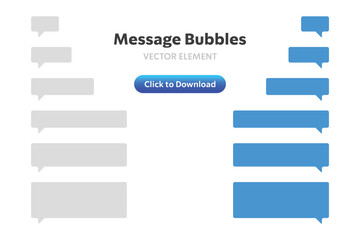 Collection of digital messaging speech bubbles and chat ui elements