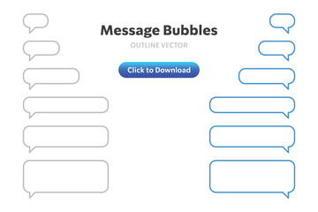 Set of customizable chat message bubbles and notification elements for communication design