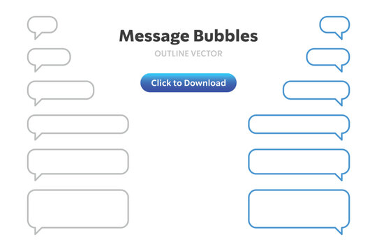 Set of customizable chat message bubbles and notification elements for communication design
