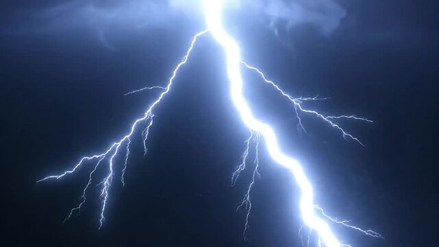 Looping eerie storm lightning isolated on green screen background
