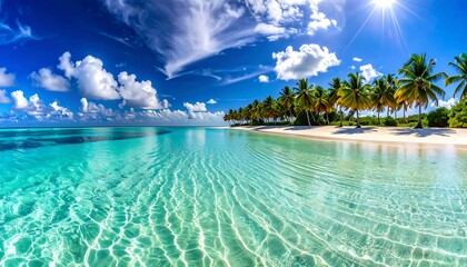 Fototapeta premium Tropical Paradise Beach Scene.