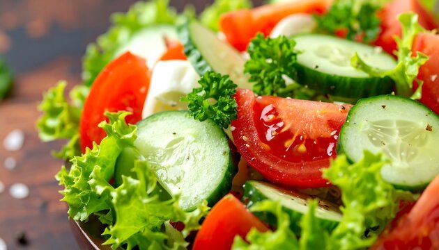 Close-up of a vibrant vegetable salad
