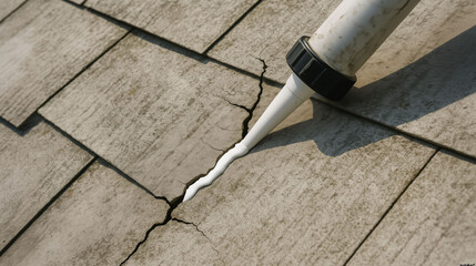  cracked roof tile repairing surface damage for waterproofing with sealant chemical and home protection maintenance