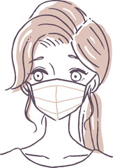 マスクをした綺麗な女性のベクターイラスト素材