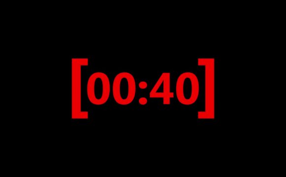 A 45-second countdown icon features a shrinking circular progress ring, numbers decreasing every second, smooth transitions, and a gentle pulsing glow emphasizing the approaching end.
