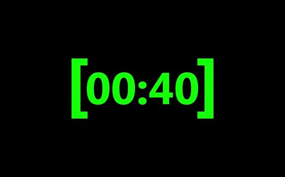 A 45-second countdown icon features a shrinking circular progress ring, numbers decreasing every second, smooth transitions, and a gentle pulsing glow emphasizing the approaching end.
