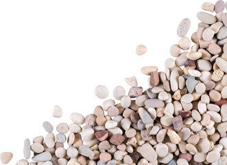 Flat Lay of Beige Assorted River Stones with Transparent Cutout Corner