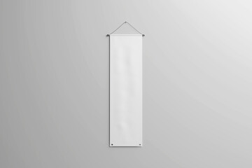 Hanging Flag Mockup on white background. 3D Rendering