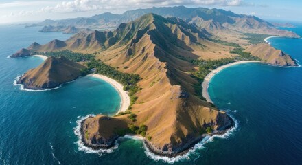 Aerial view of a tropical island
