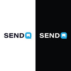 Q Messenger Logo Vector Design Stock Vector.