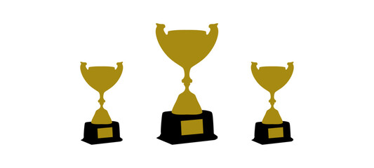Gold trophy cup isolated on White Background.