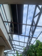 Steel frame in construction