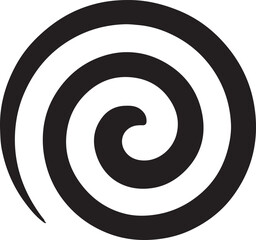 Minimal abstract vector of a vortex line element design, modern swirling shape for digital graphics.