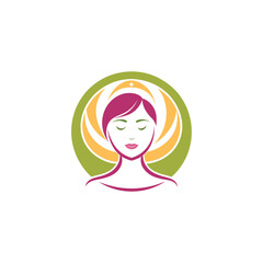 Spa logo simple Woman face logo icon vector Woman face logo