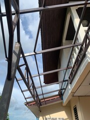 Steel frame in construction