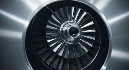 Close-up of a jet engine's turbine (1)
