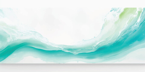 Abstract Seascape with Teal Sky and Sandy Beach in Soft Light Illustration